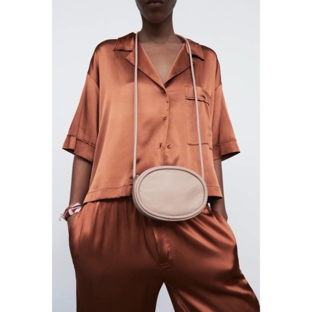 ZARA satin copper brown pajama pants - Picture 8 of 12